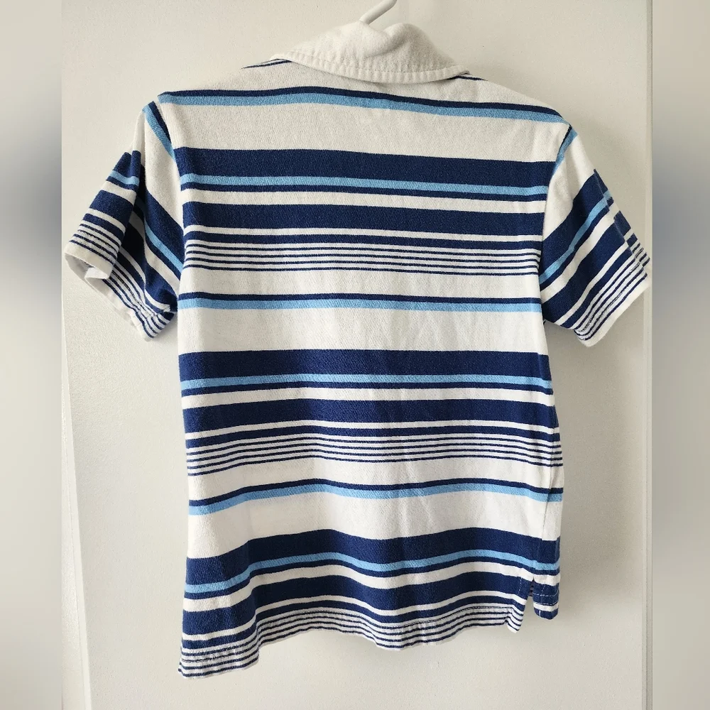 The Children's Place xs4 blue white striped‎ polo shirt Easter Church Elevated